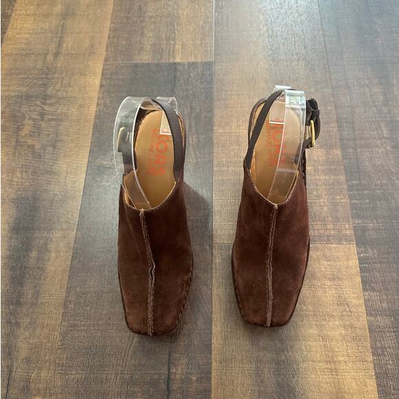 Michael Kors Brown Suede Platform Slingback Clogs Women’s Size 8 - Picture 2 of 12